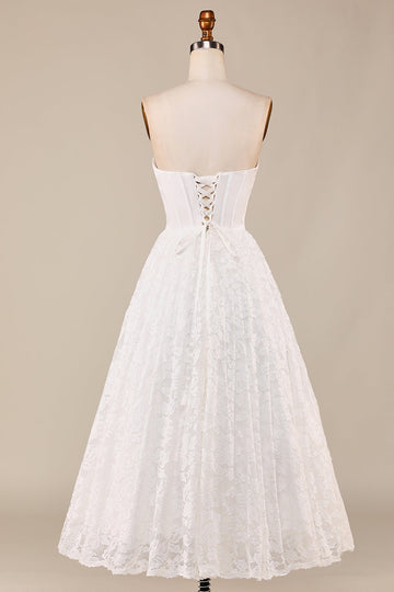 Ivory Lace Korsett Te-lengde brudekjole